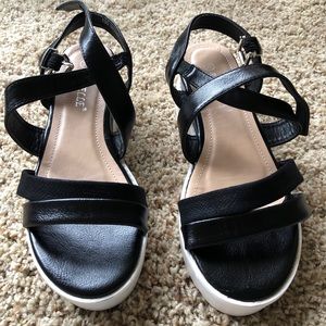 Black platform sandals